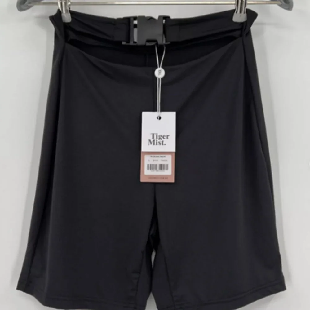 NWT [Tiger Mist] Tyler Black High Rise Buckled Fashion Bike Shorts Womens Sz XS - Picture 7 of 8
